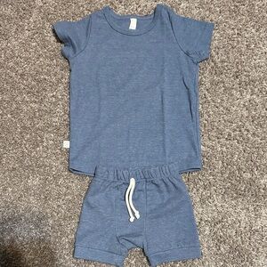 Childhoods Clothing - Rib Knit Set - Steel Blue - 18-24M